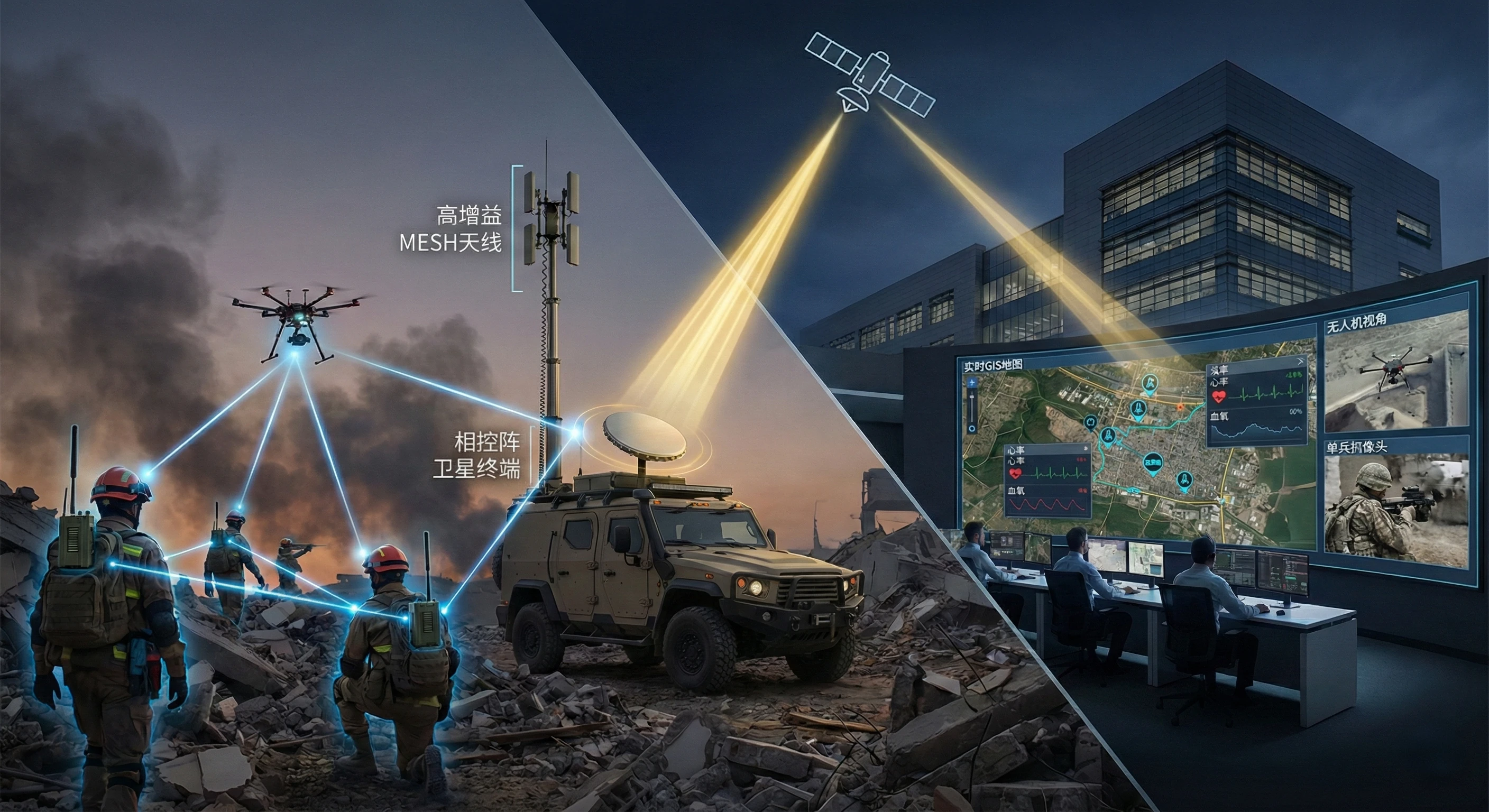 应急救援与前线指挥孤岛打通拓扑图